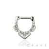 ENGRAVED BOW FILIGREE SEPTUM HINGED CLICKER